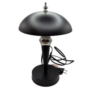 Retro Black Mushroom UFO Saucer Dome Dimmable Touch Desk Lamp 12.5in